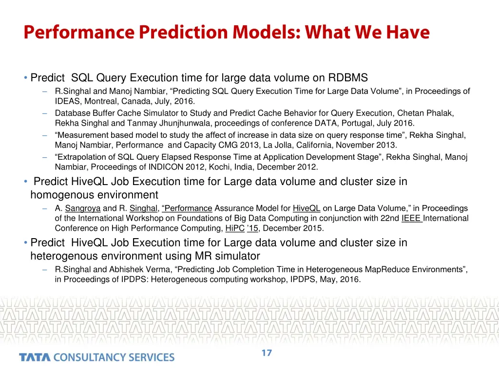 predict sql query execution time for large data