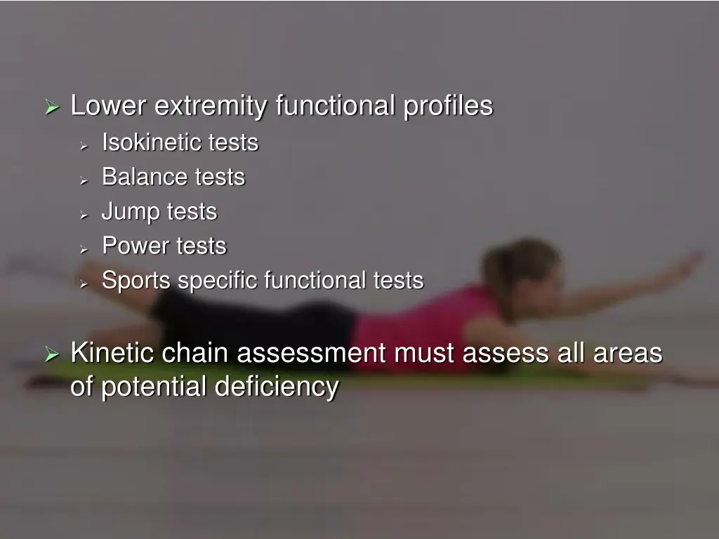 lower extremity functional profiles
