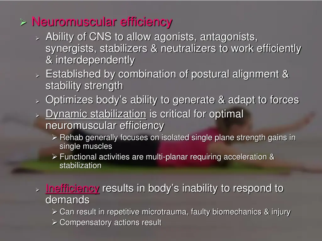 neuromuscular efficiency ability of cns to allow