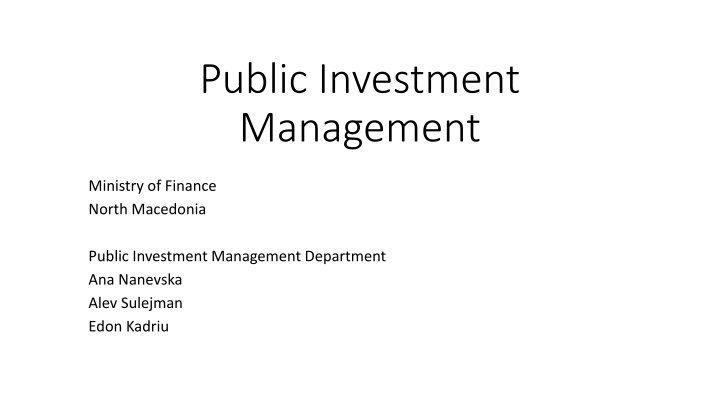 public investment management
