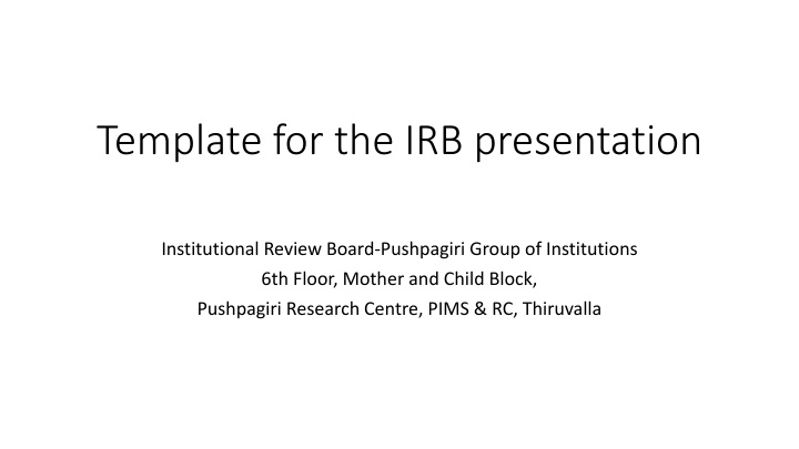template for the irb presentation