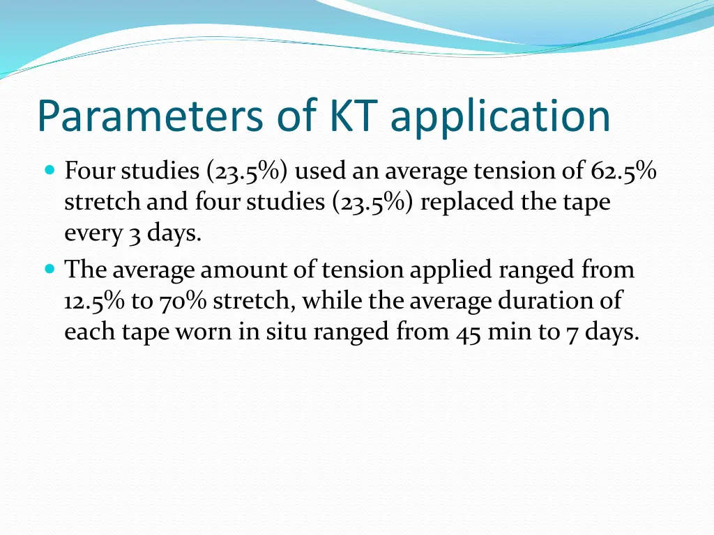 parameters of kt application