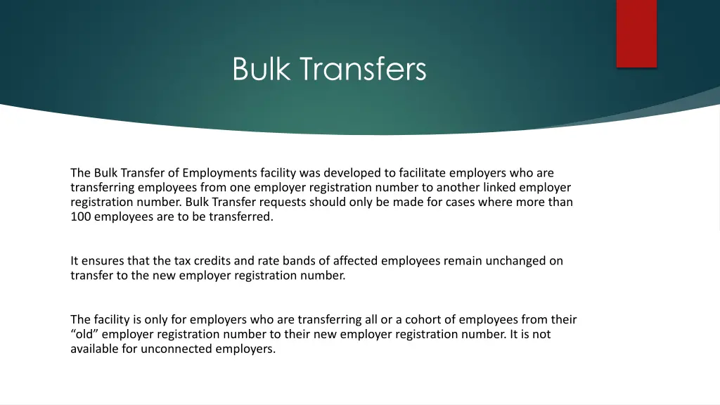 bulk transfers