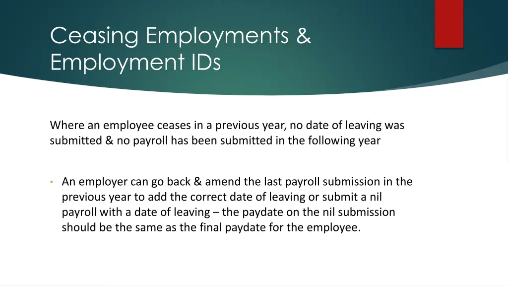 ceasing employments employment ids 1