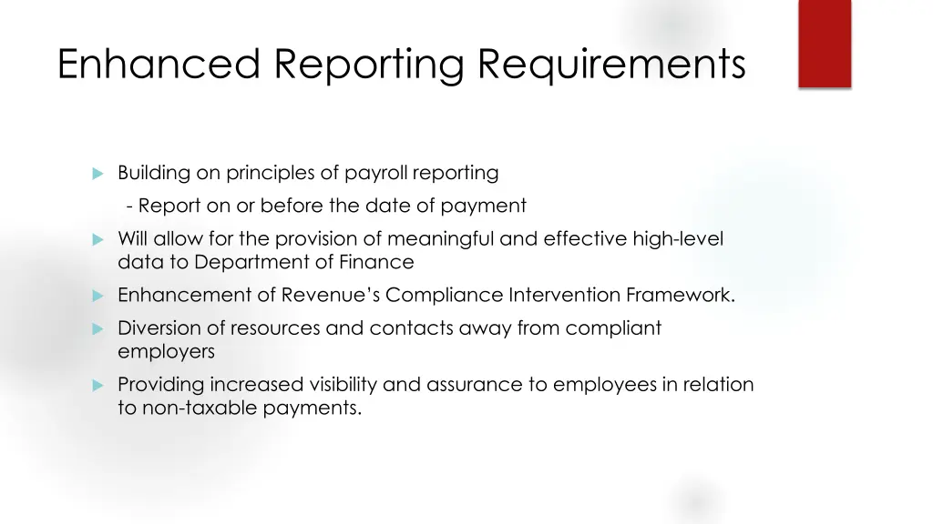 enhanced reporting requirements 2