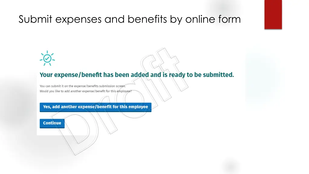 submit expenses and benefits by online form draft 3