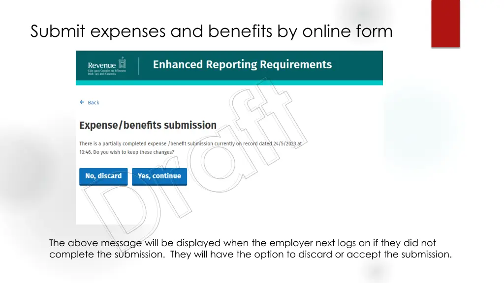 submit expenses and benefits by online form draft 7
