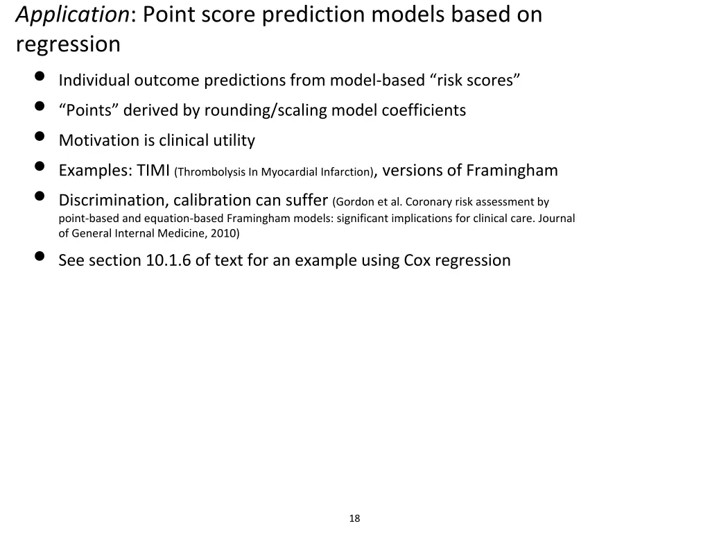 application point score prediction models based