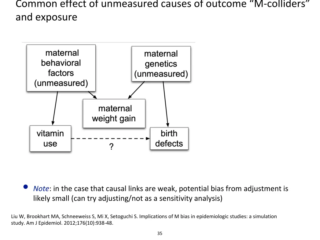 common effect of unmeasured causes of outcome