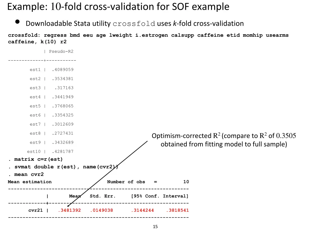 example 10 fold cross validation for sof example