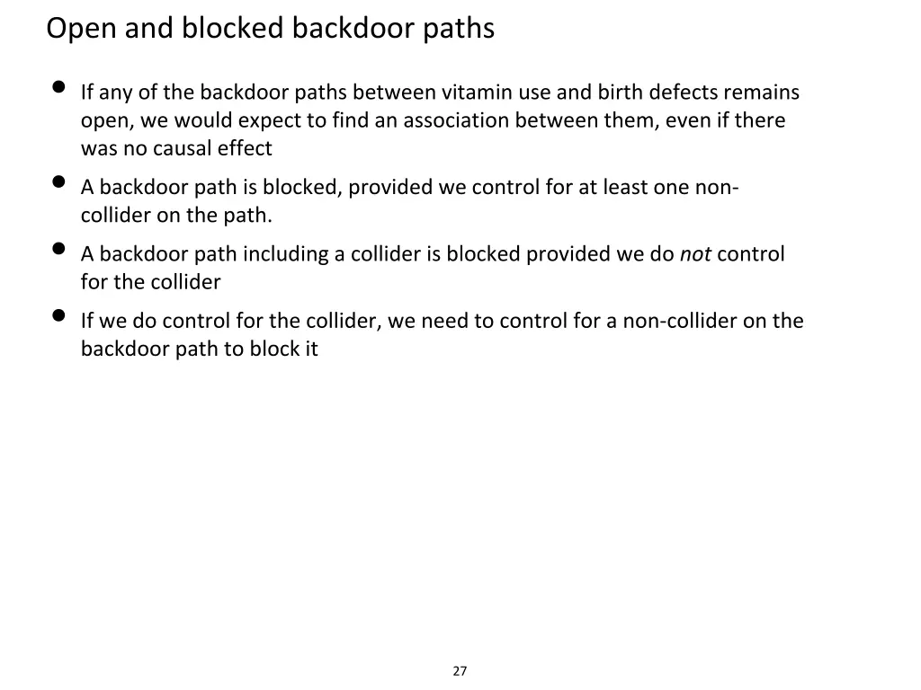 open and blocked backdoor paths