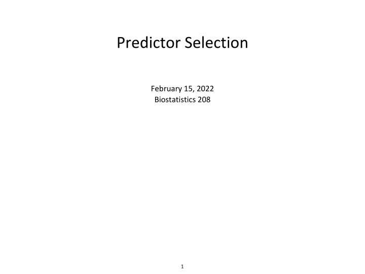 predictor selection