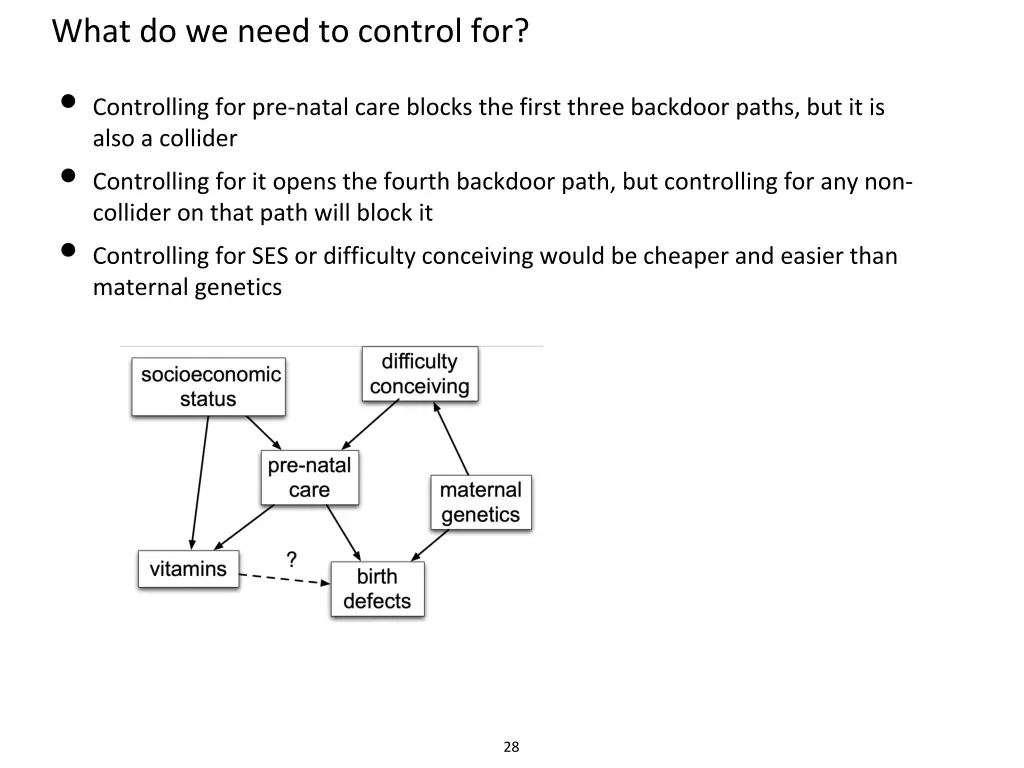 what do we need to control for