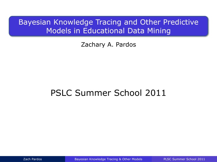 bayesian knowledge tracing and other predictive
