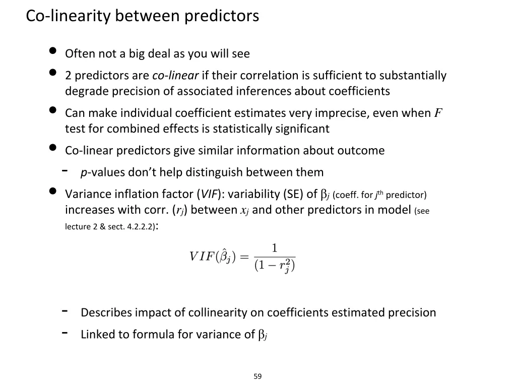 co linearity between predictors
