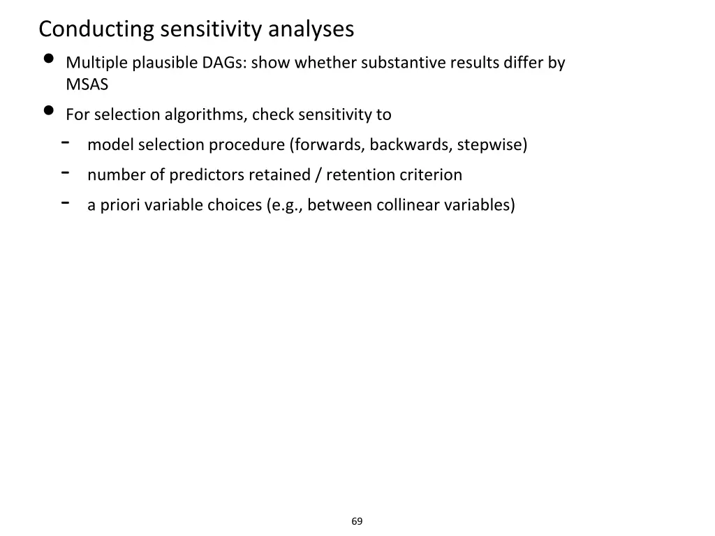 conducting sensitivity analyses multiple