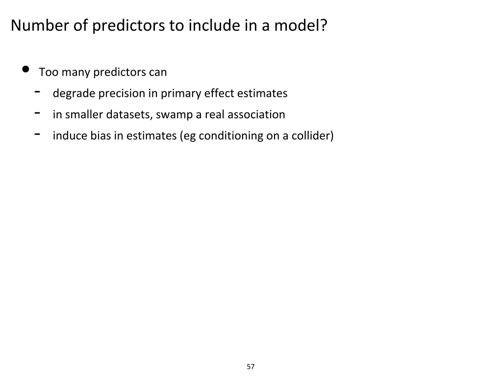 number of predictors to include in a model