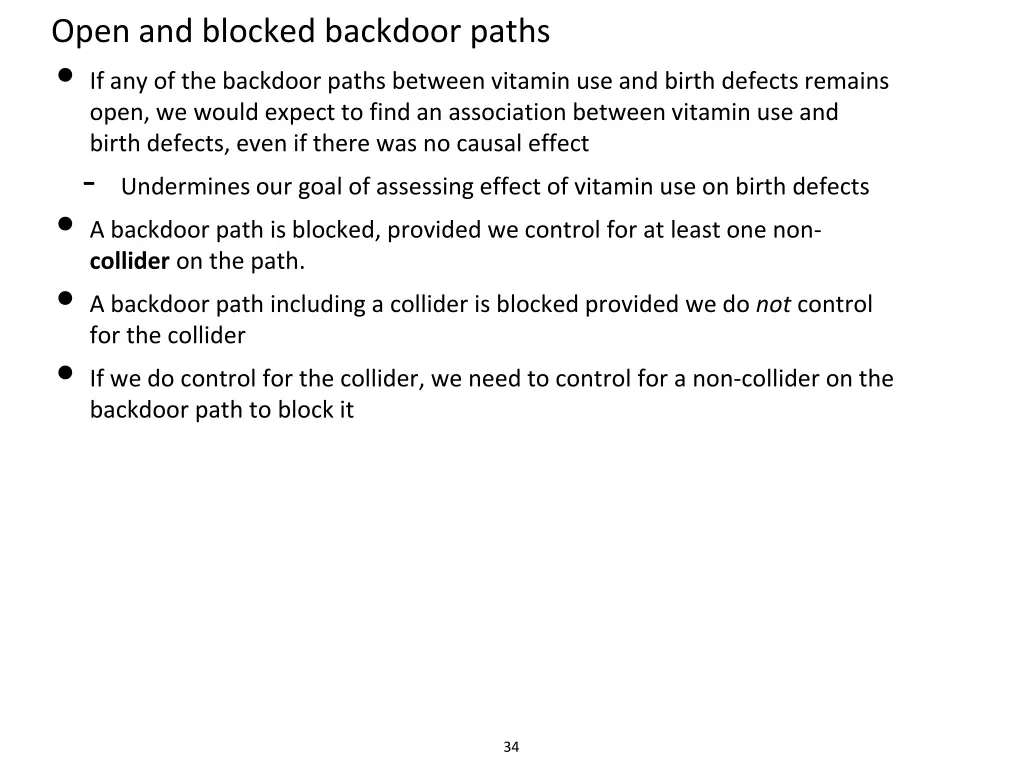 open and blocked backdoor paths