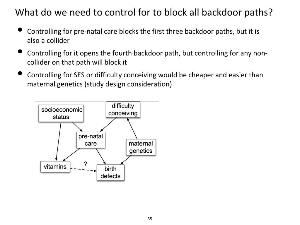 what do we need to control for to block