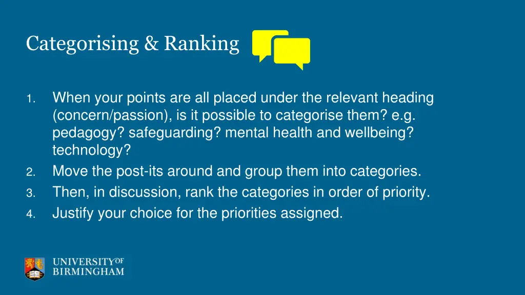 categorising ranking