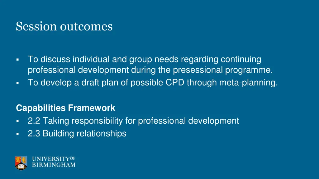 session outcomes