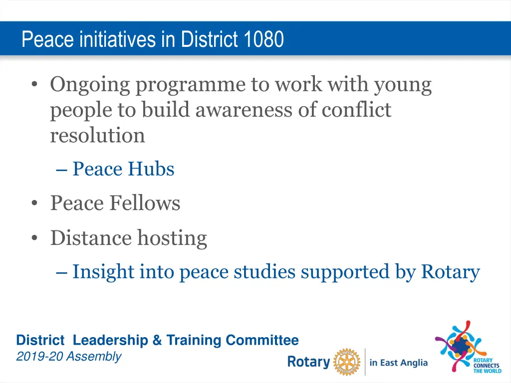 peace initiatives in district 1080