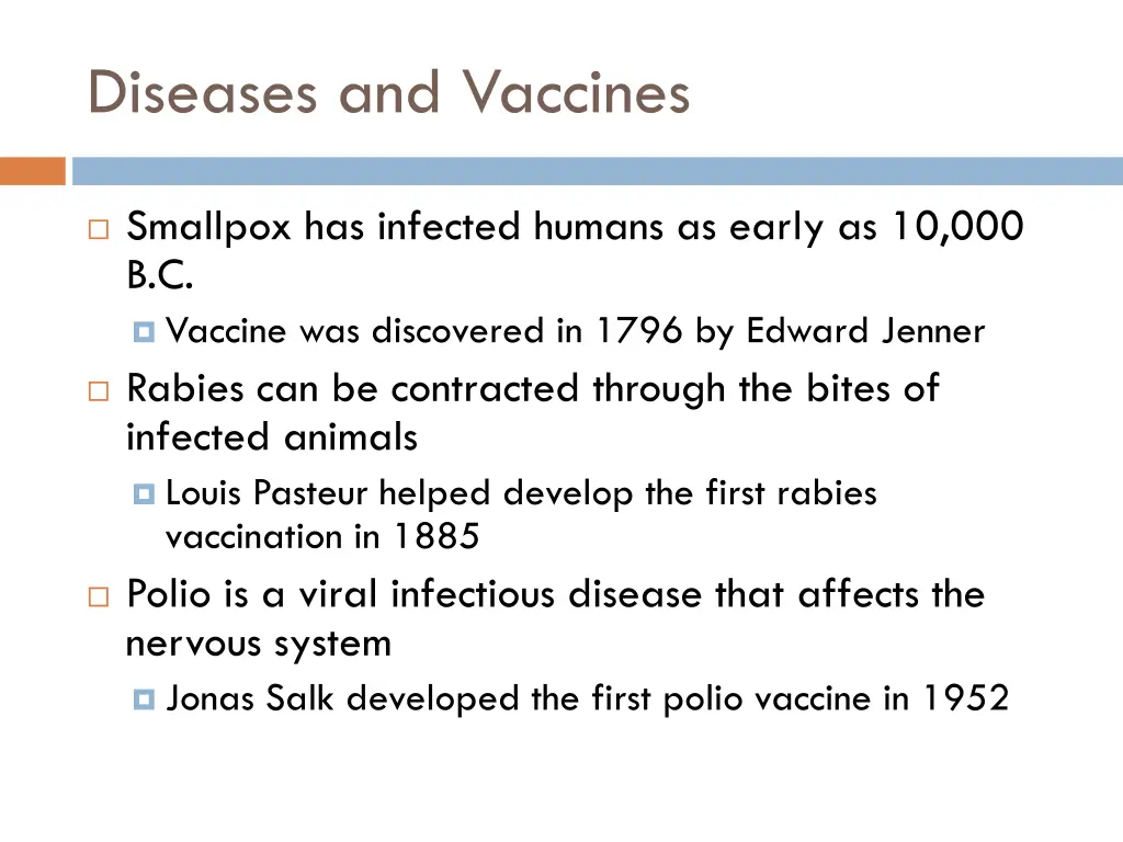 diseases and vaccines