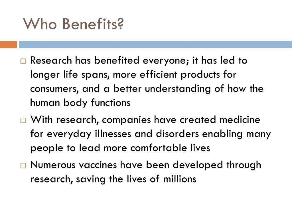 who benefits