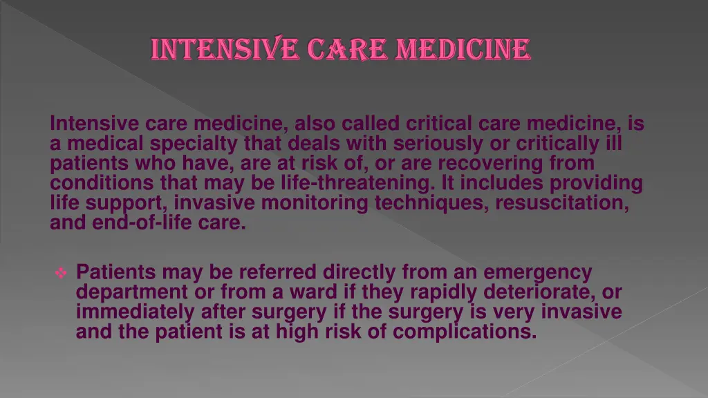 intensive care medicine intensive care medicine