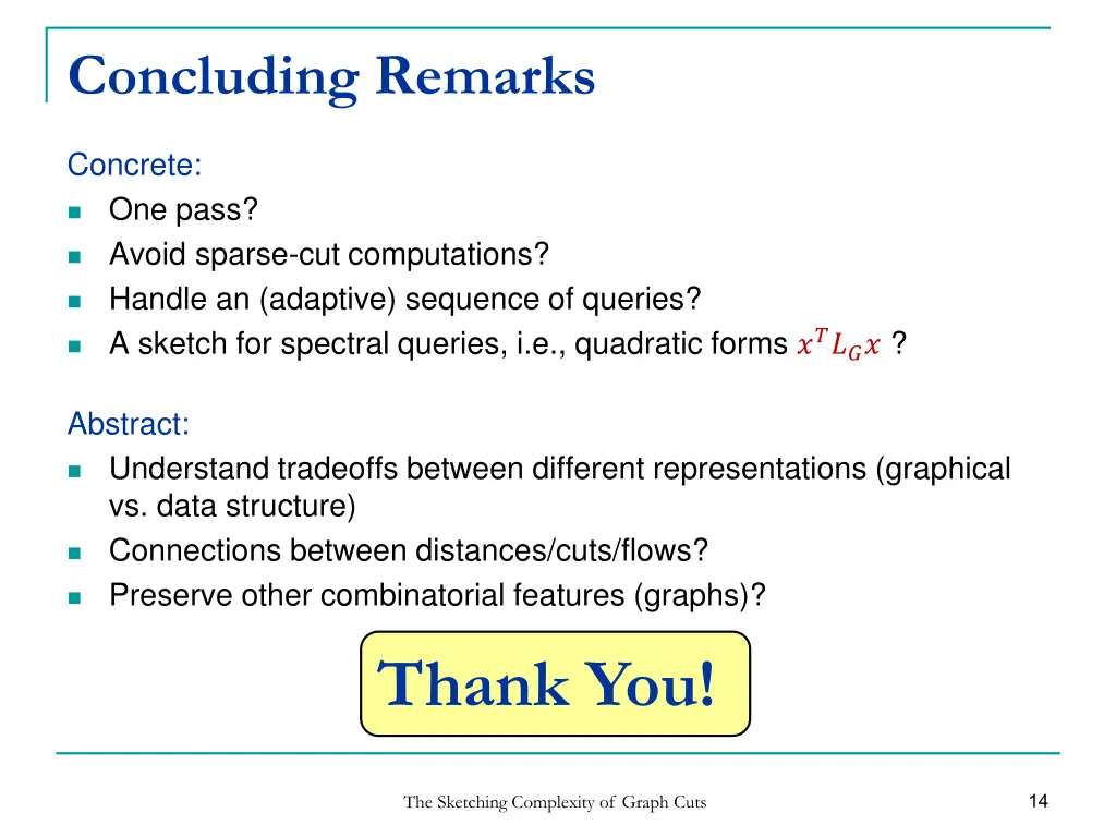 concluding remarks