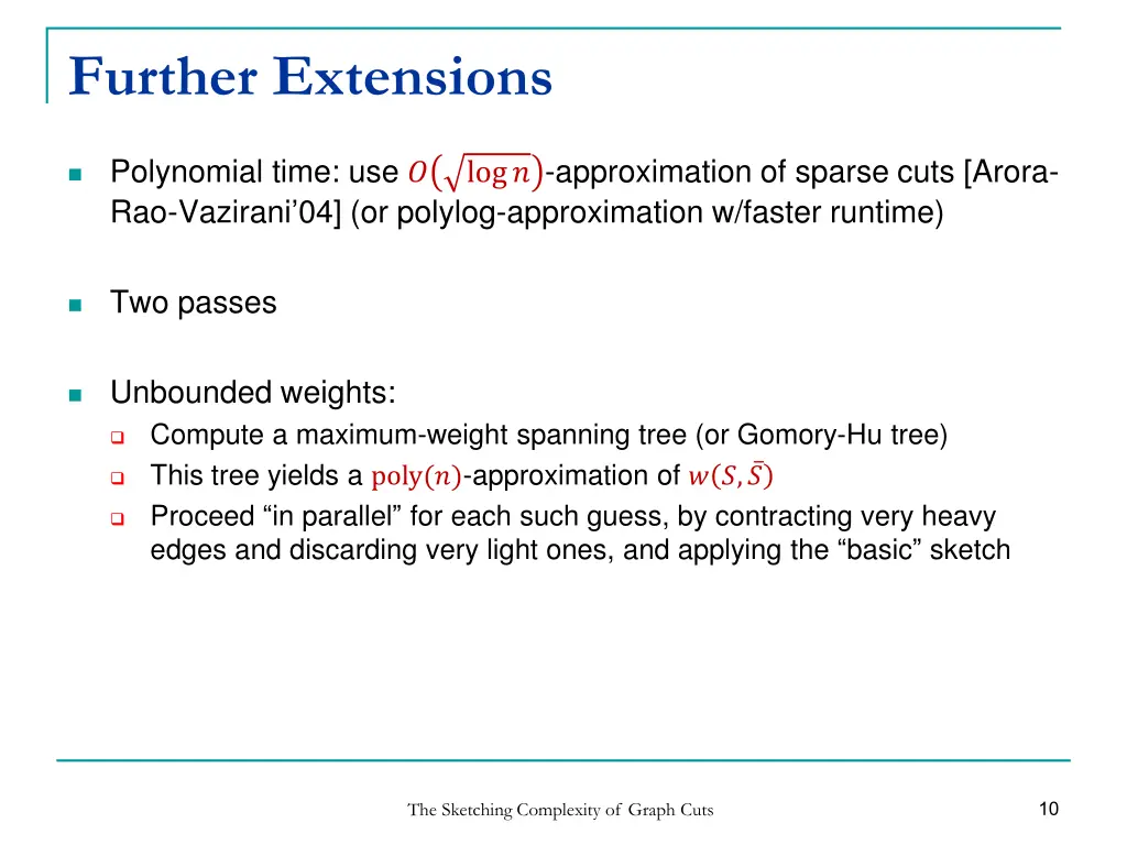further extensions