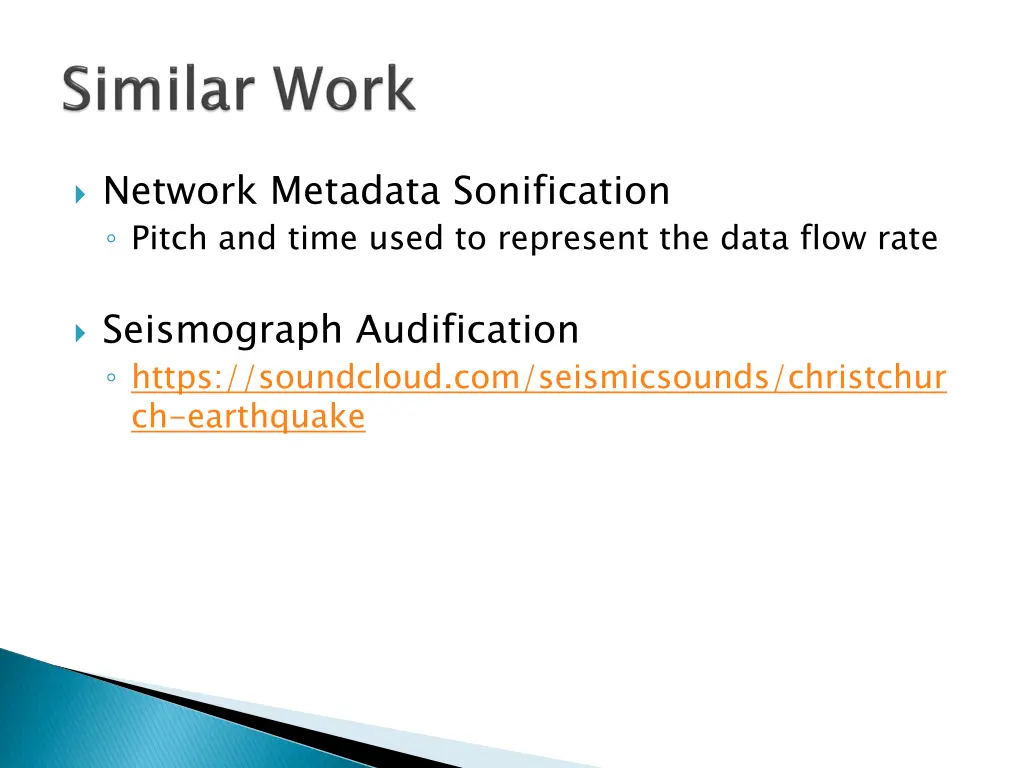 network metadata sonification pitch and time used
