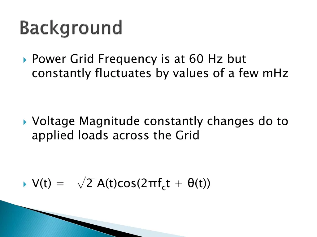power grid frequency is at 60 hz but constantly