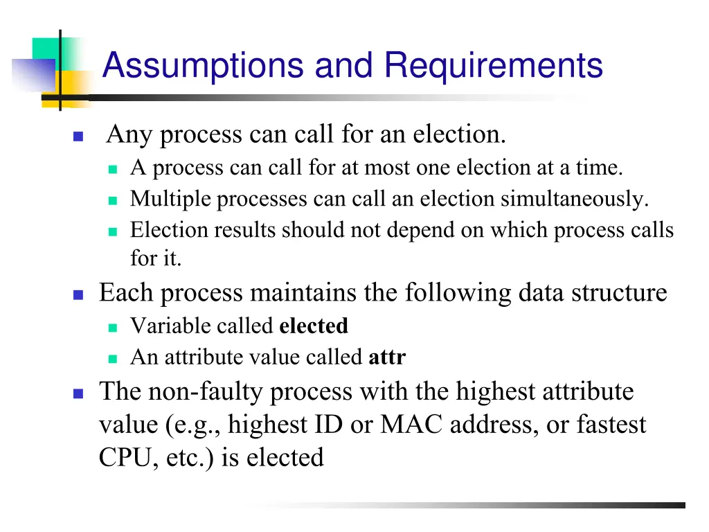 assumptions and requirements