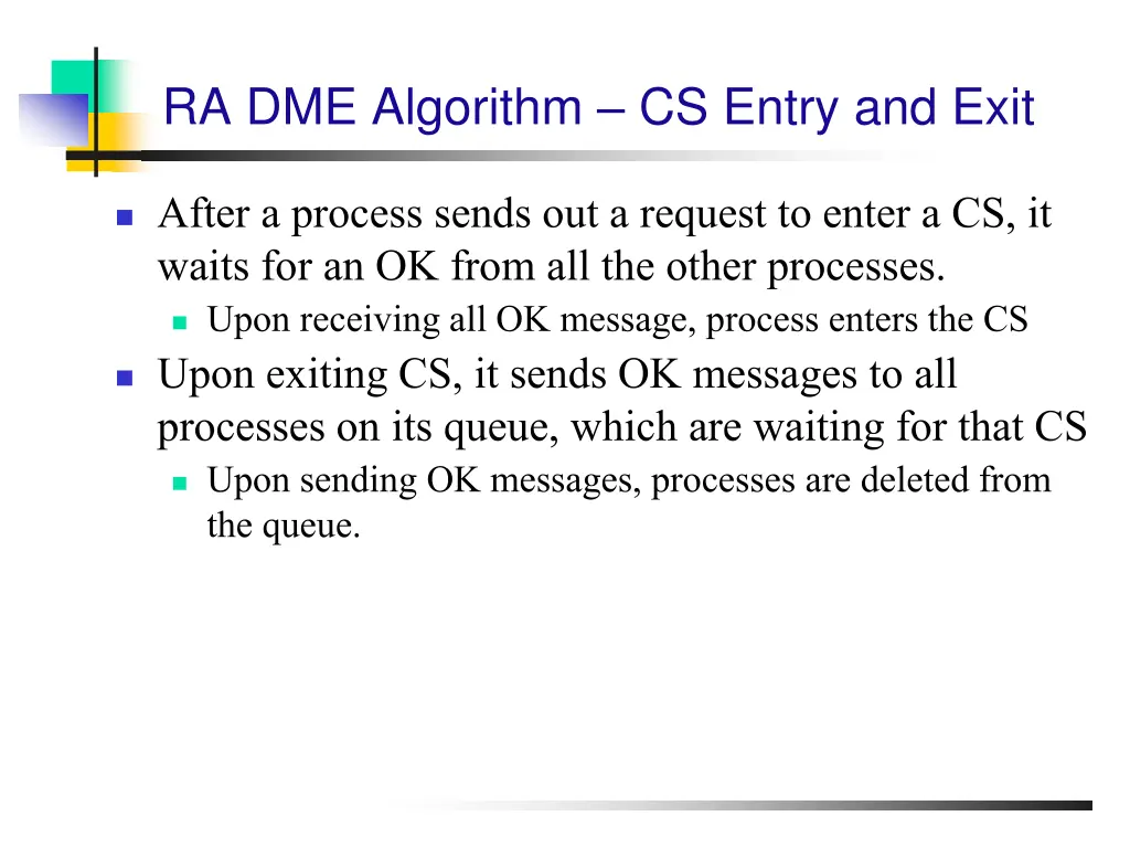 ra dme algorithm cs entry and exit
