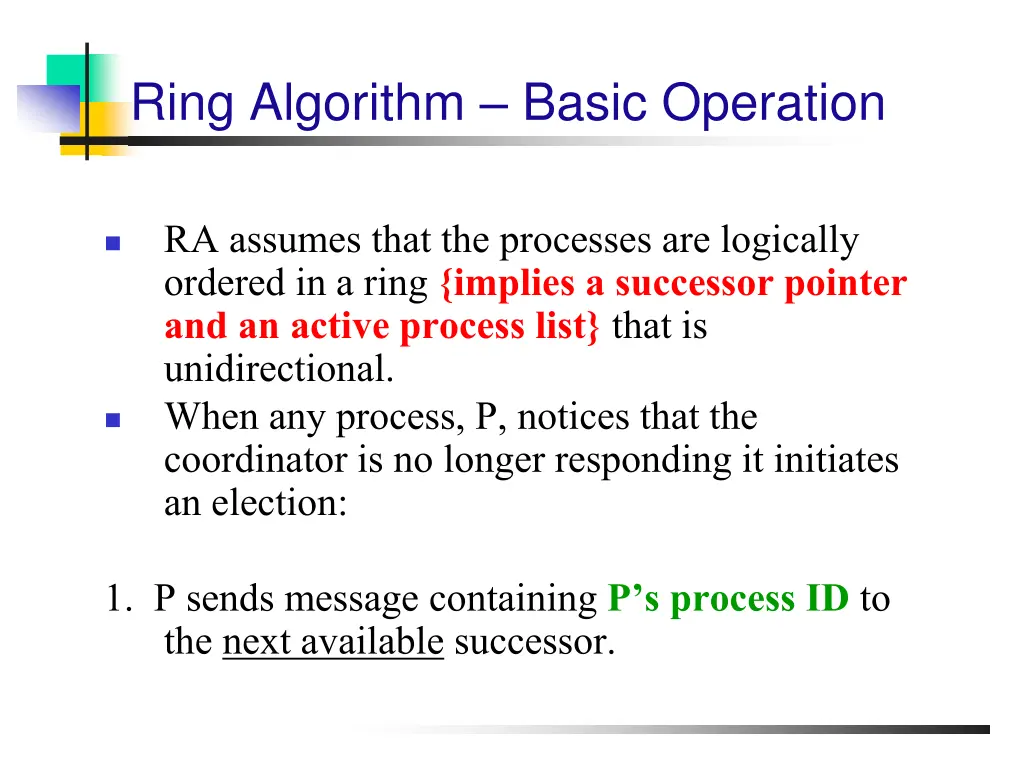 ring algorithm basic operation