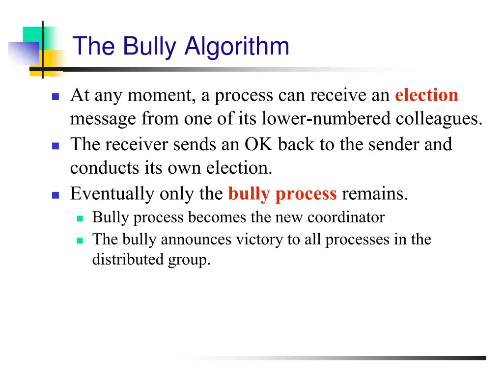 the bully algorithm 1