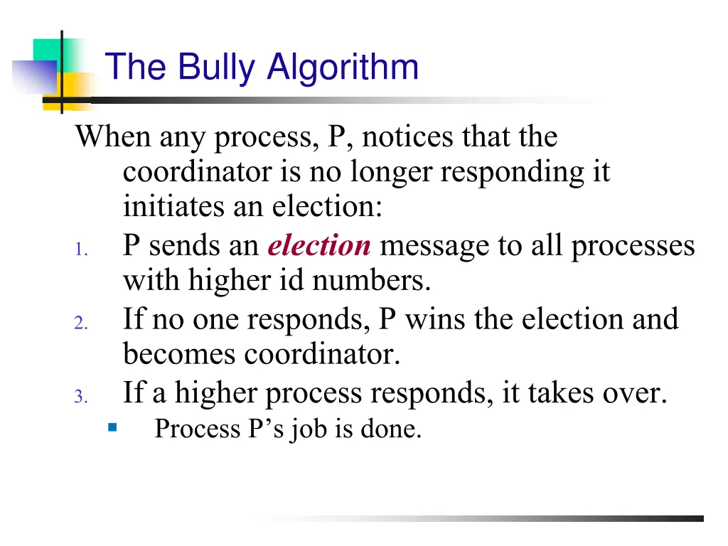 the bully algorithm