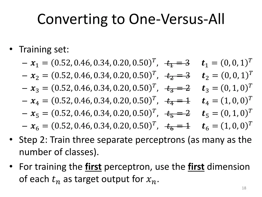 converting to one versus all 4