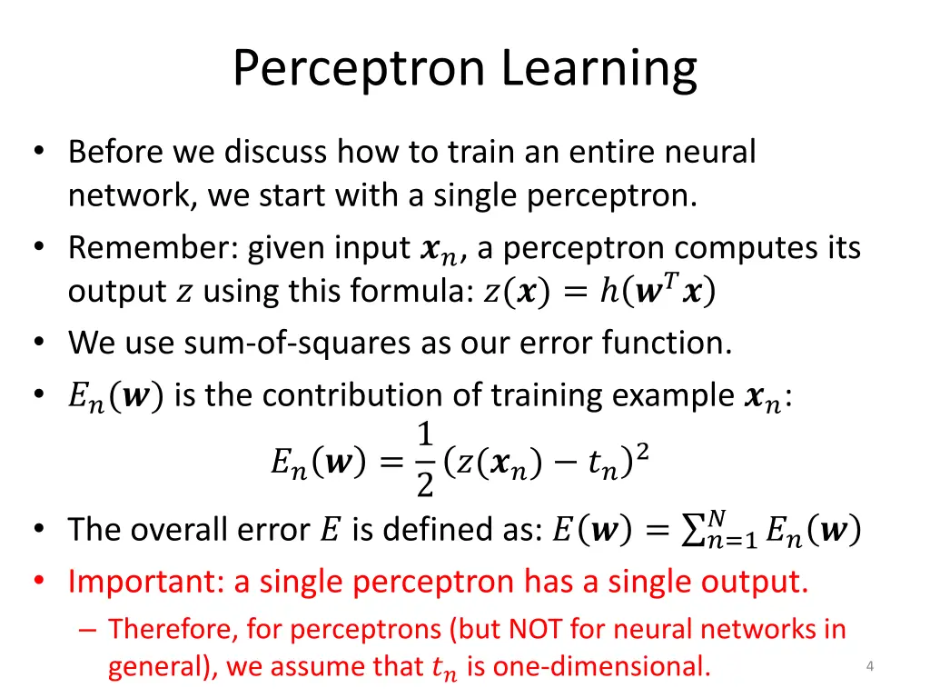 perceptron learning