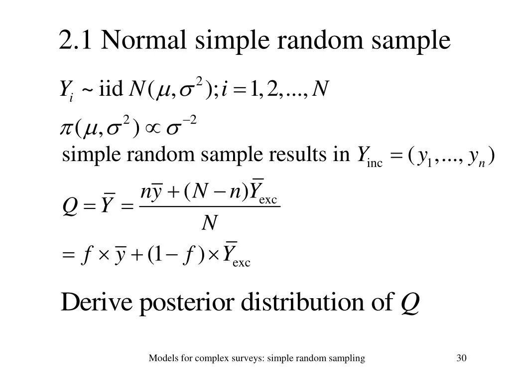 2 1 normal simple random sample