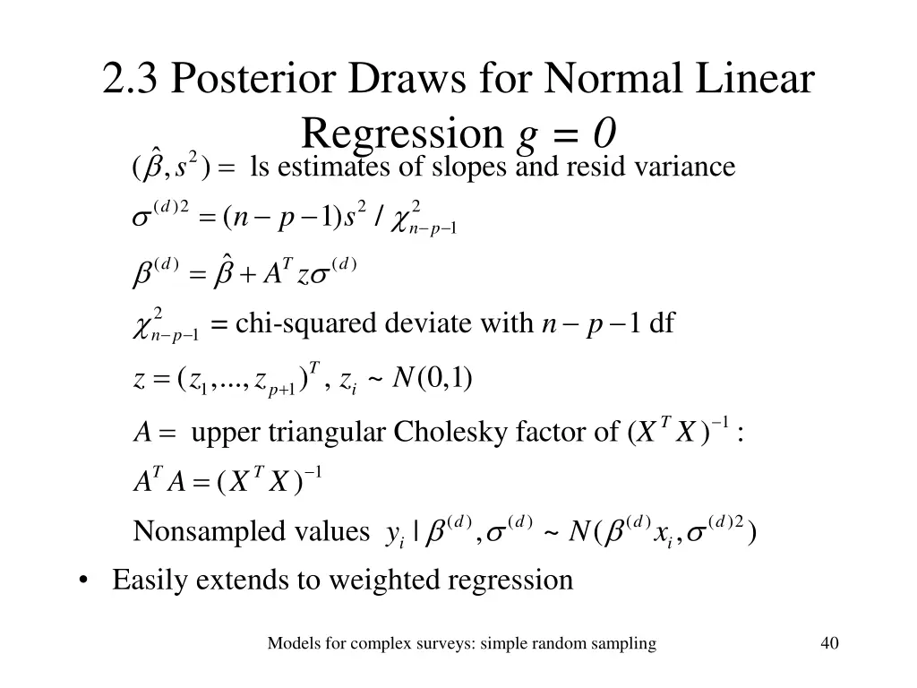 2 3 posterior draws for normal linear regression