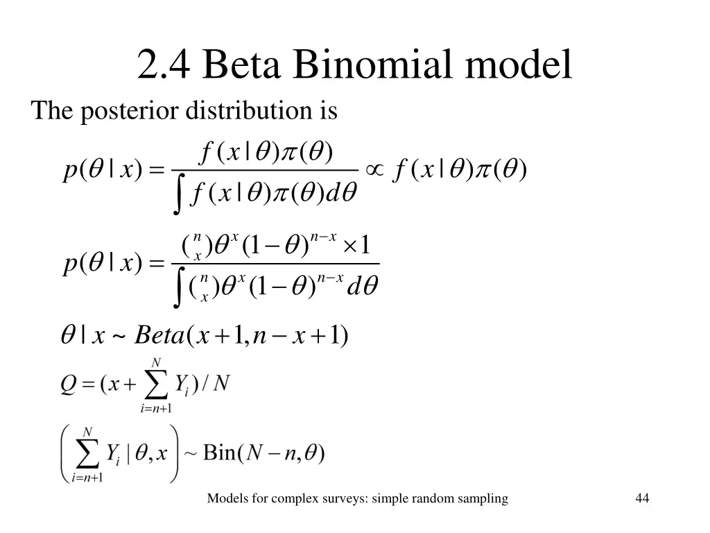 2 4 beta binomial model the posterior
