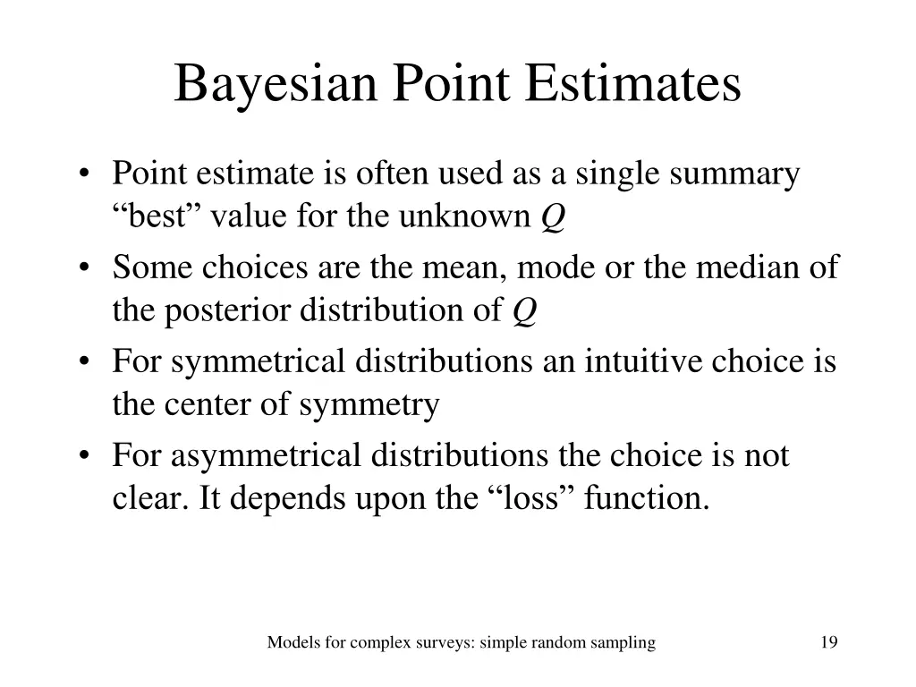 bayesian point estimates