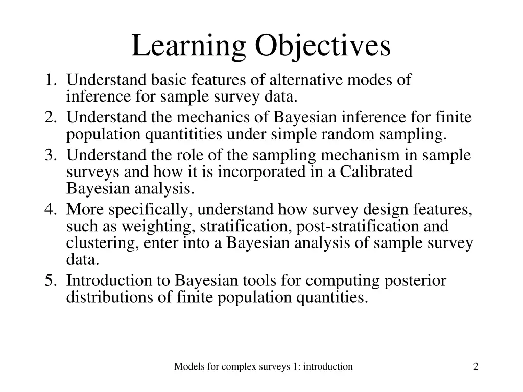learning objectives 1 understand basic features