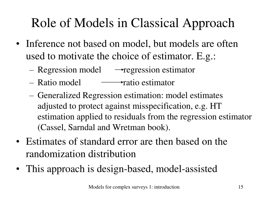 role of models in classical approach