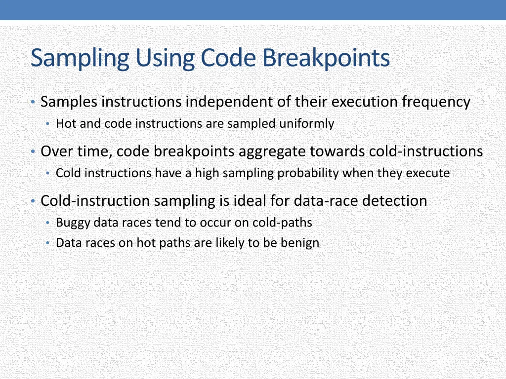 sampling using code breakpoints 1