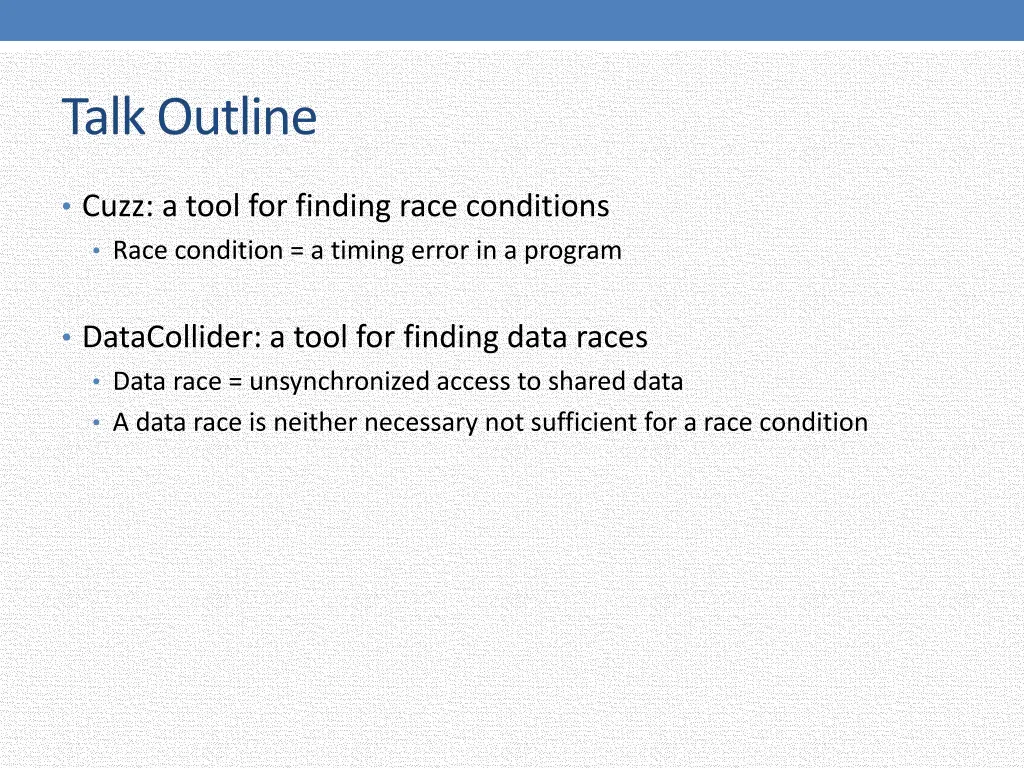 talk outline