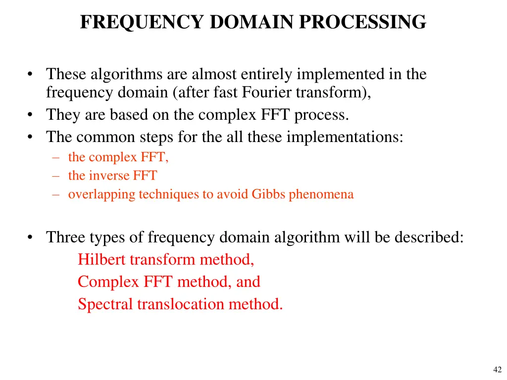 frequency domain processing