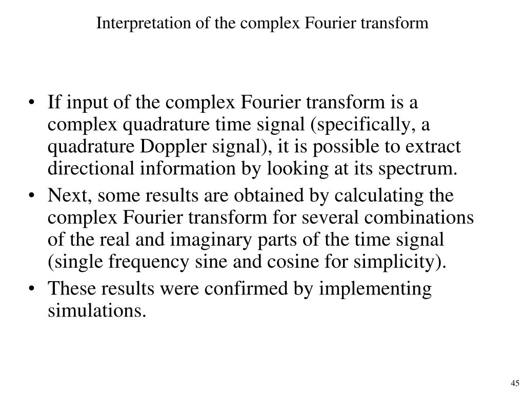 interpretation of the complex fourier transform